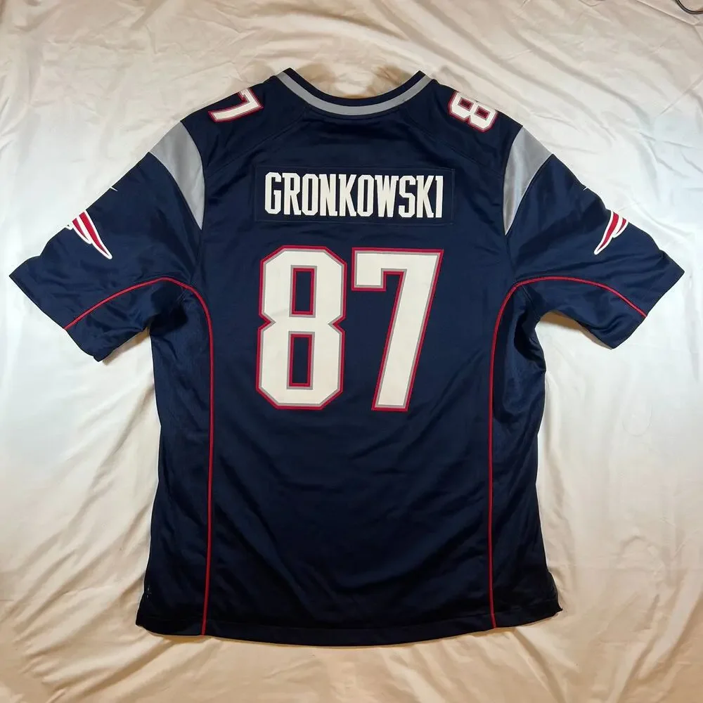 Nike Rob Gronkowski #87 New England Patriots Men's XL On Field Jersey Navy